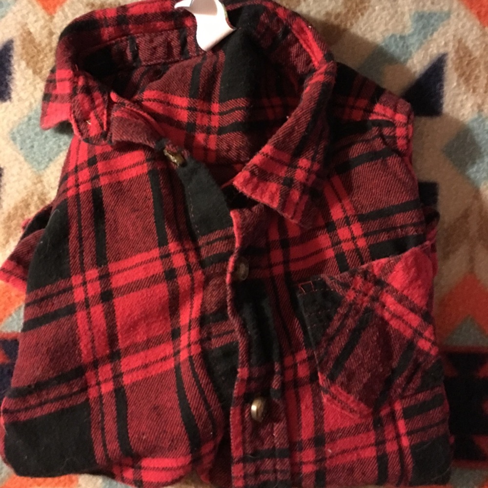 Boys Red plaid shirt